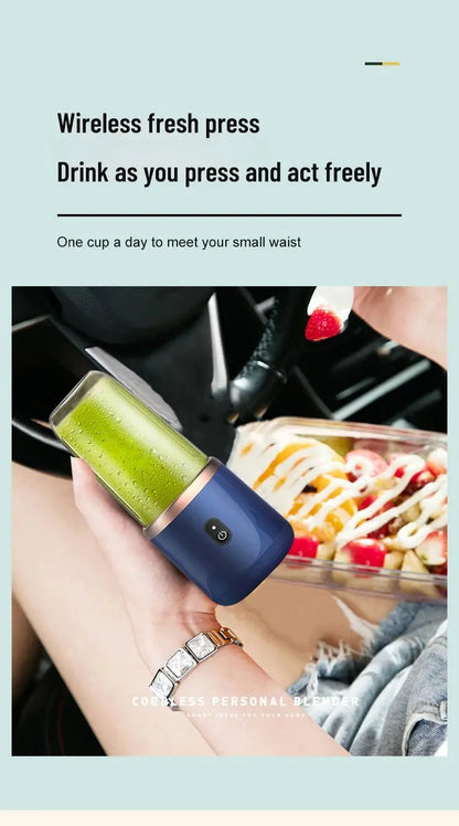 Portable Blender Bottle Multifunction Juice Blender Fresh Juice Smoothie Blender Ice CrushCup Food Processor Juicing Tool - RIGBYZ