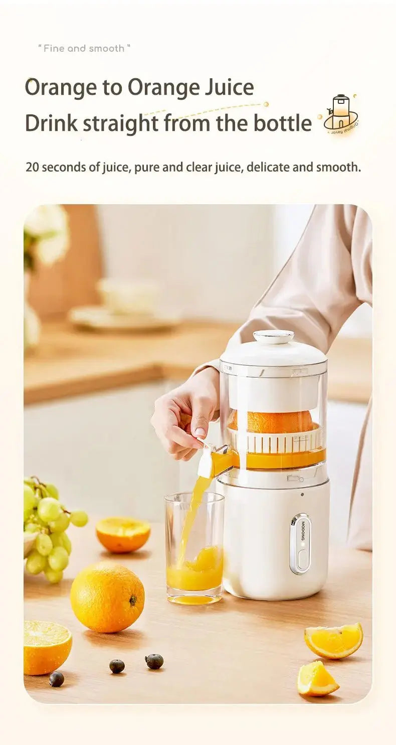 Home Travel 1500mAh Rechargeable Juicer For Lemon Orange Citrus 45W Wireless Blender Automatic Separation Raw Electric Juicer - RIGBYZ