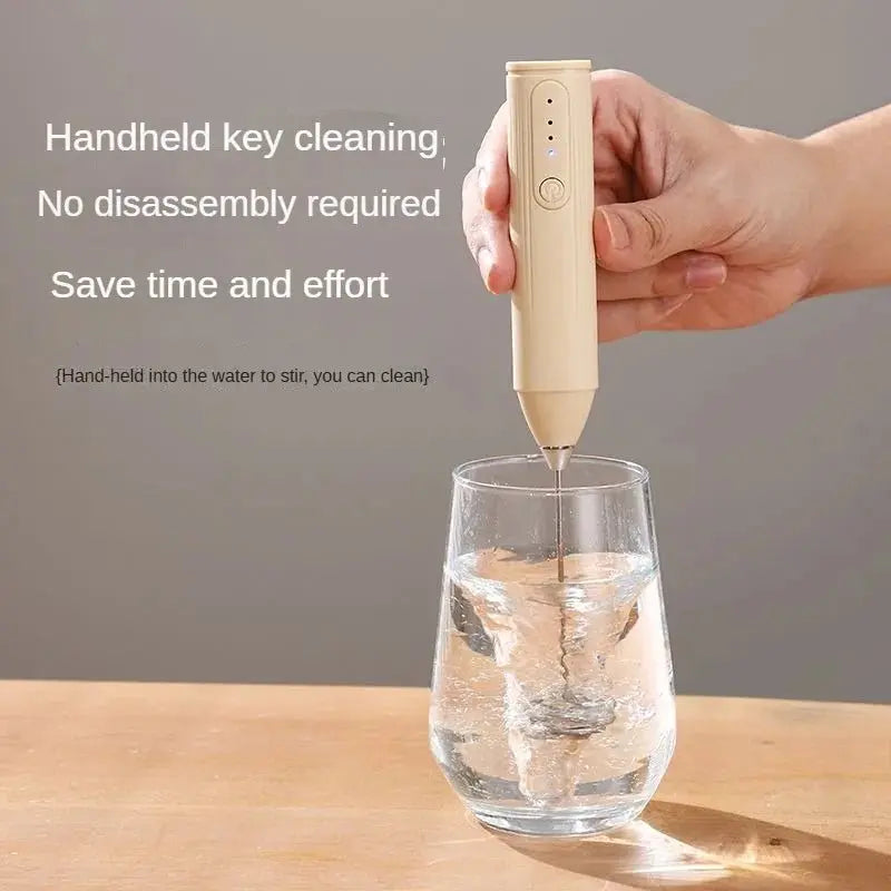 Handheld WhiskAutomatic Stainless Steel Mini Portable Blender 3 Speed Adjustable USB Rechargeable Blender Milk Frother - RIGBYZ