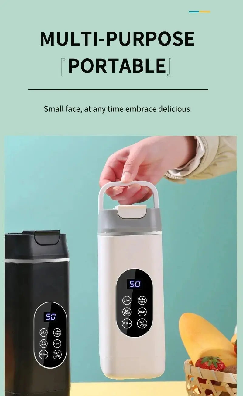 Electric Blender Rechargeable Portable Juicer USB Charging Hand Blender Electric Fruit Juicer 12 Blades Crushed Ice Juicer Cup - RIGBYZ