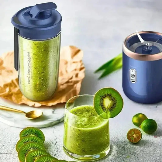 Portable Juicer Cup 6 Blade Blender Bottle Household Fruit Juicer Cup Smoothie Blender USB Rechargeable Juicer Kitchen Tool - RIGBYZ