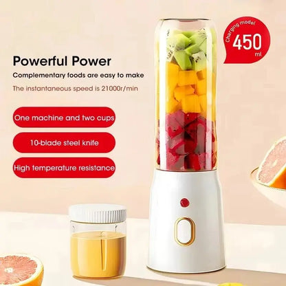 Portable Kitchen Blender Wireless Electric Fruit Juicer Machine For Orange Ice Crushing 10 Blades Auxiliary Food Machine Mixer - RIGBYZ