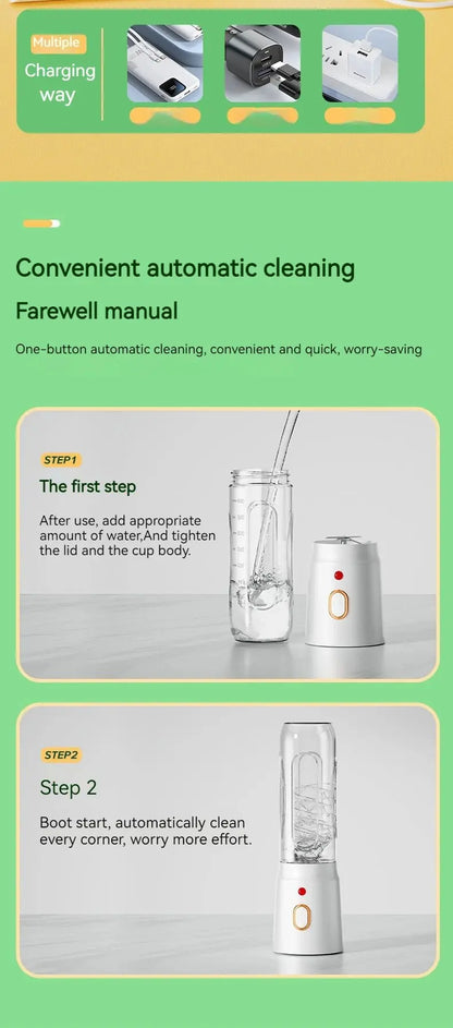Portable Wireless Blender Electric Fruit Juicer Machine For Orange Ice Crushing 10 Blades Auxiliary Food Machine 1500mA Mixer - RIGBYZ