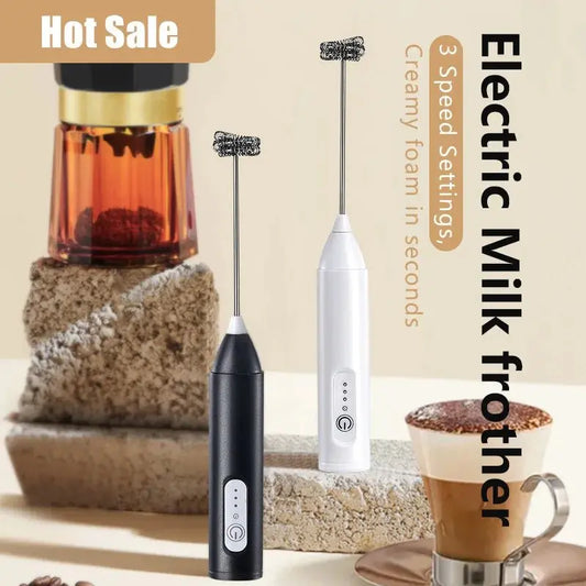 Wireless Milk Frothers Electric Handheld Blender Electrical Mini Coffee Maker Whisk Mixer With USB For Coffee Cappuccino Cream - RIGBYZ