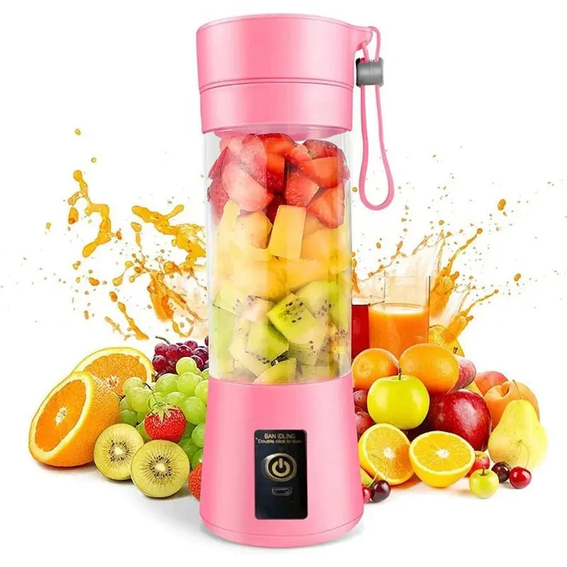 Portable Blender Mini Blender for Shakes and Smoothies Rechargeable USB 380Ml Traveling Fruit Juicer Cup with 6 Blades - RIGBYZ