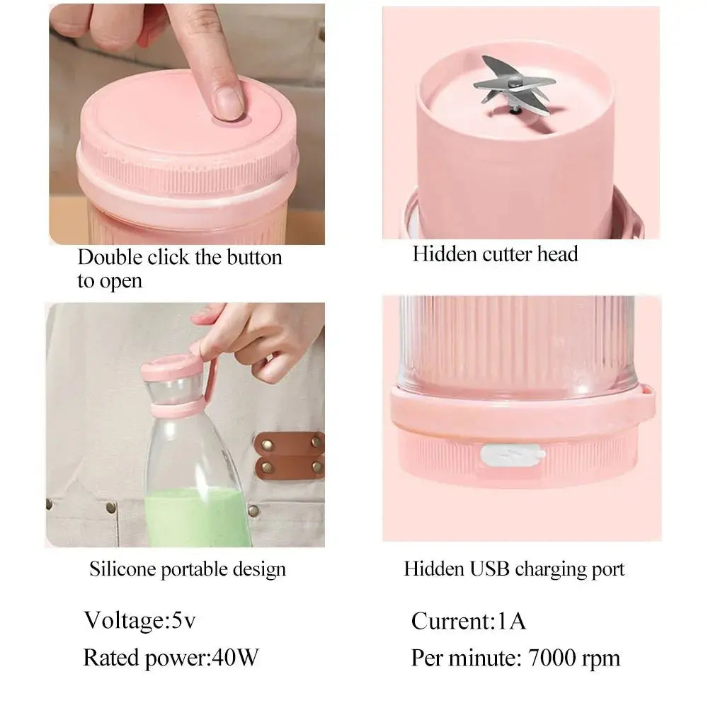 Portable Blender, Portable Blender for Shakes and Smoothies , Magnetic USB Fast Charging Mini Fresh Juice Mixer Bottle - RIGBYZ