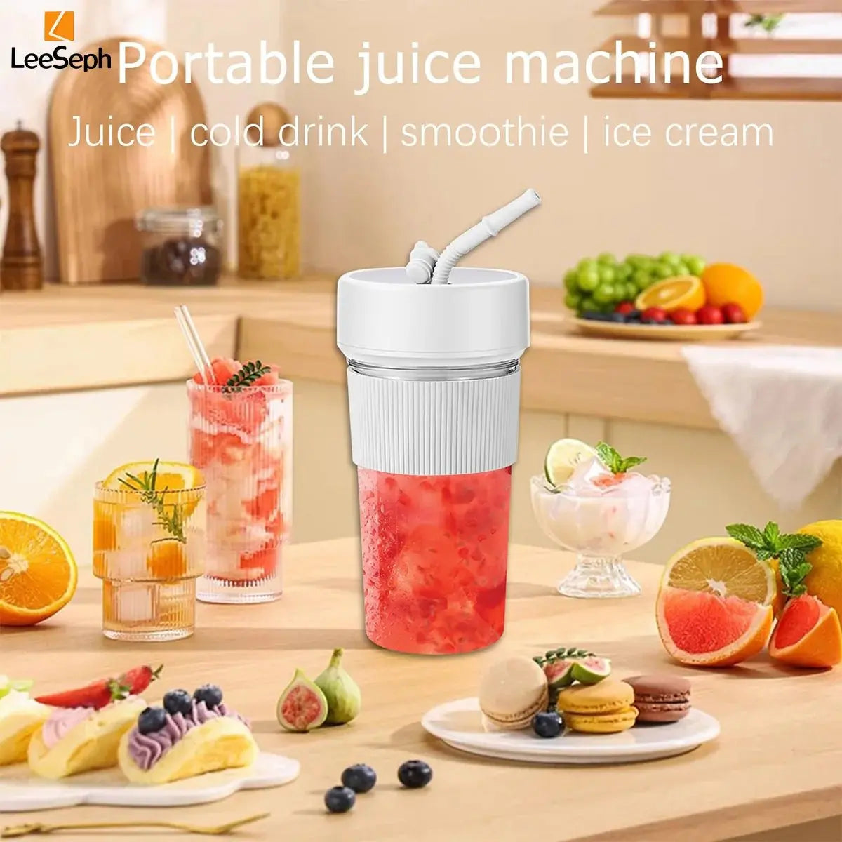 Portable Blender Cup, Electric Juicer Blender, Mini Blender Portable Blender For Shakes and Smoothies, for Home, Gym, Office - RIGBYZ