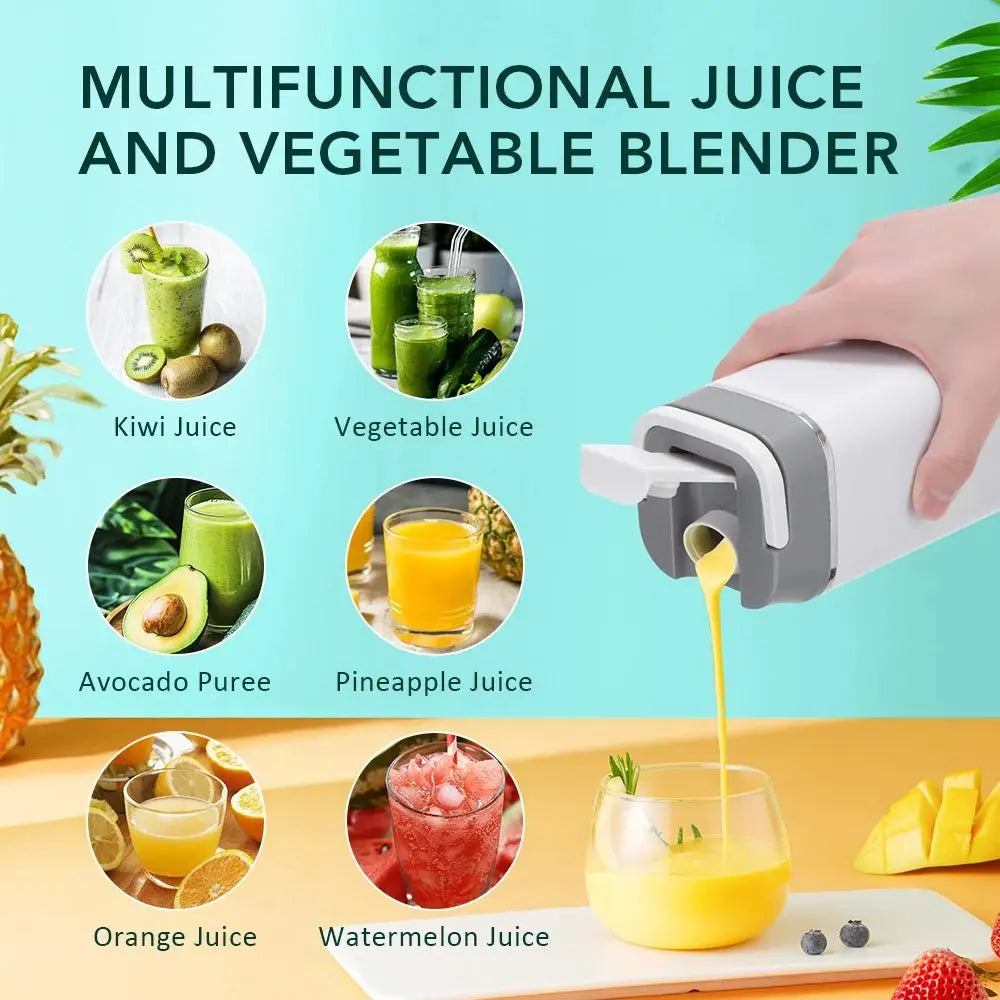 Portable 12 Blade Juicer USB Rechargeable Juicer 420ML Fruit Automatic Smoothie Blender 2 In 1 Blender Bottle Kitchen Tool - RIGBYZ