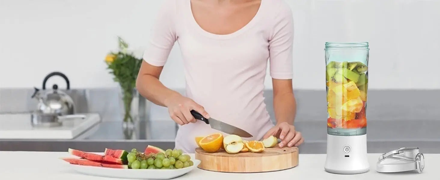 Powerful 20 oz Personal Portable Blender BPA Free USB C Rechargeable Blender with Travel Lid for Shakes Smoothies Home Travel - RIGBYZ