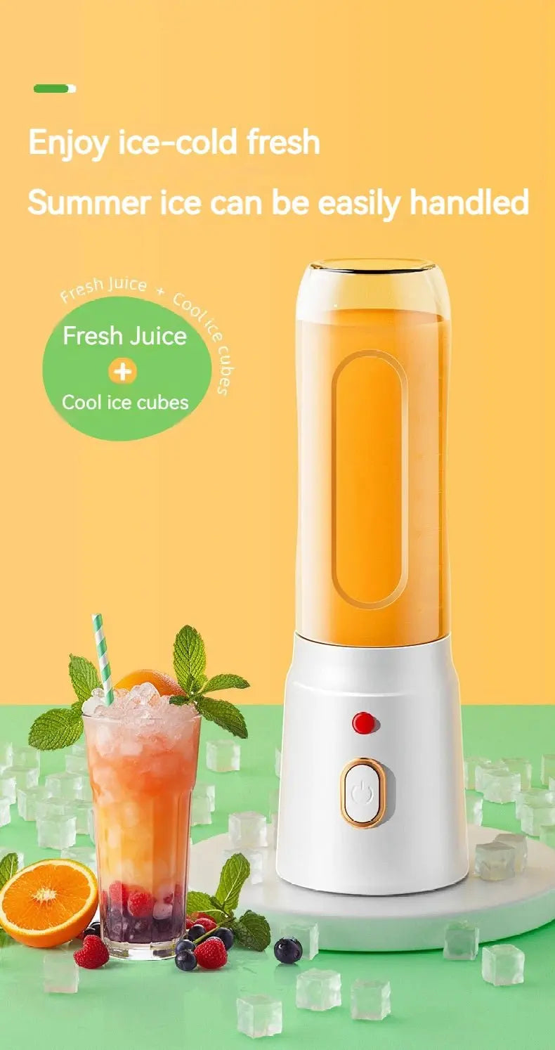 Portable Wireless Blender Electric Fruit Juicer Machine For Orange Ice Crushing 10 Blades Auxiliary Food Machine 1500mA Mixer - RIGBYZ