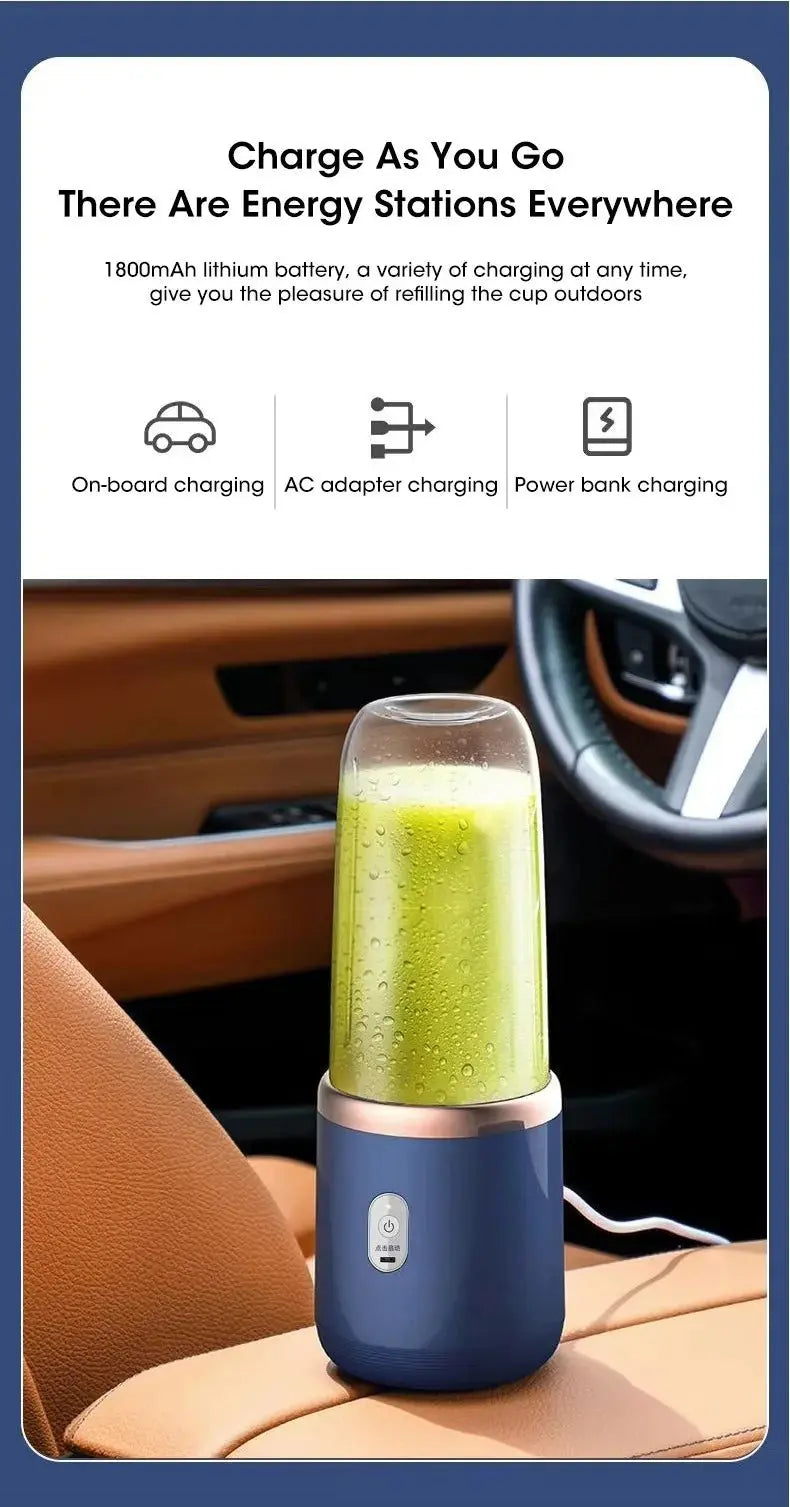Portable Fruit Juicer Electric Juicer Blender Mini Juicer Cup USB Rechargeable Juice Blenders Fruit Mixer Wireless Juicer Bottle - RIGBYZ