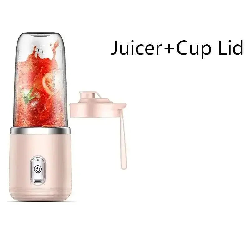 Portable Juicer Cup Smoothie Blender 6 Blade Blender Bottle Household Fruit Juicer Cup USB Rechargeable Juicer Kitchen Tool - RIGBYZ