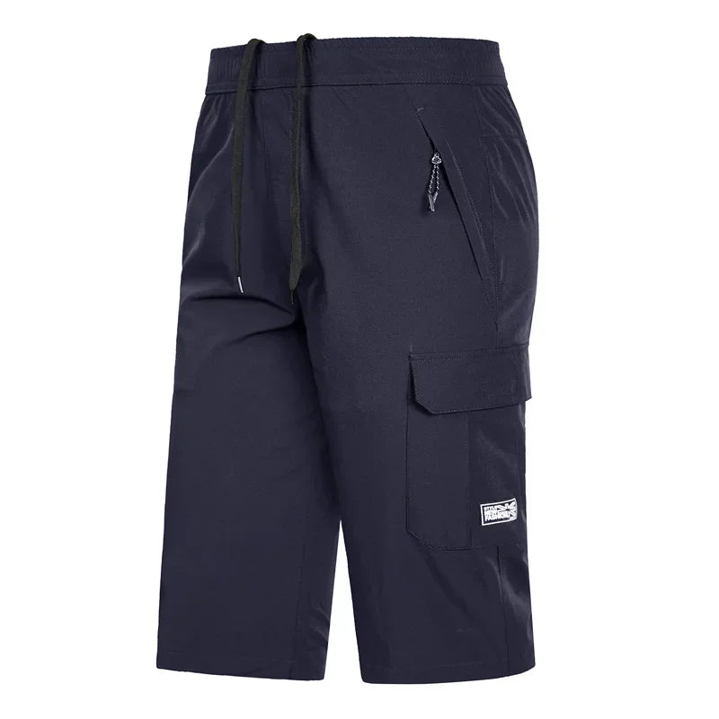 Men's Big & Tall Cargo Shorts quick-dry knee lenght 7XL 8XL male Bermuda Beach short slim for Breathable men joggers gym shorts